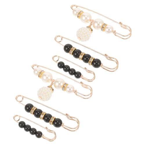 OHPHCALL 6 Stück Teiliges Perlen Broschen Sicherheitsnadeln Verstellbare Taillenclip für Damen Anstecknadeln zum Taillenfixieren an Hosen Jeans und Röcken Vielseitiger Schmuckverschluss von OHPHCALL