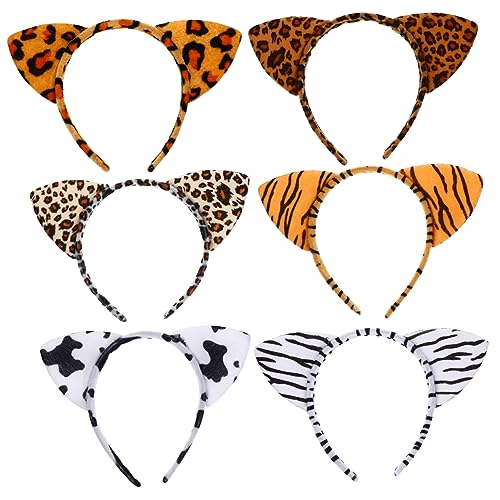 OHPHCALL 6stücke Katzenohren Stirnbänder Cartoon Tier Ohr Haarreifen Cosplay Stirnband Haar Zubehör Tierhaare Cosplay Kopfbedeckung von OHPHCALL
