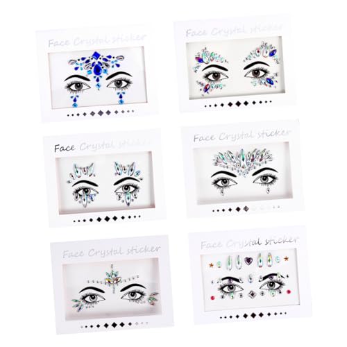 OHPHCALL 6blätter Strass Aufkleber Aufkleber Diy Gesicht Juwelen Diamanten Für Abendparty Karneval von OHPHCALL