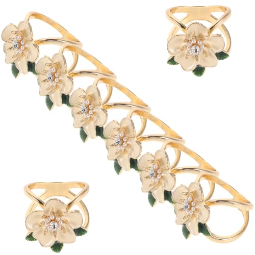 OHPHCALL 8 Stück Teiliges Gardenien Schal Realistischer Floraler Metallverschluss Vielseitiger Halter für Damen Schals Tücher Handtaschen Langlebig und Modisch von OHPHCALL