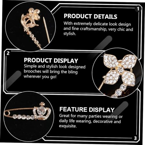 OHPHCALL 8 Stück Teiliges Strickjacken broschennadeln mit Funkelnden Strasssteinen Dekorative Sicherheitsnadeln für Damenkleidung Vielseitige Modeaccessoires für Alltag Party und von OHPHCALL