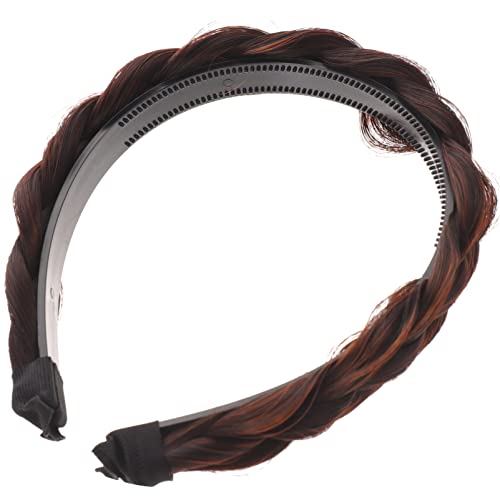 OHPHCALL Breites Haarband Für Frauen Geflochtenes Design Rutschfest Für Outdoor-aktivitäten Und Besondere Anlässe Tiefbrauner Farbe Für Stilvolle Looks von OHPHCALL