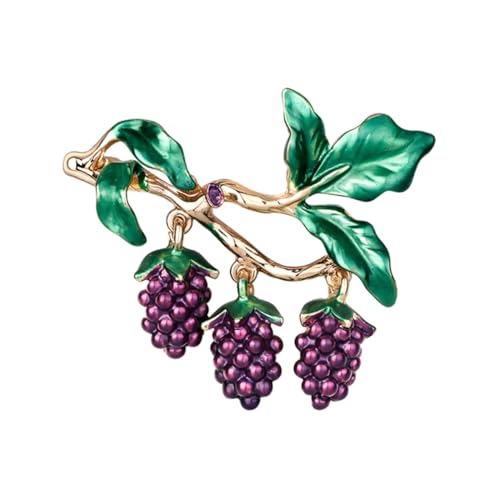 OHPHCALL Brosche Traube aus Legiertem mit Farbigem Emaille design Strahlender Schmuck für Damen und Mädchen Modische Anstecknadel für Blusen Kleider und Accessoires von OHPHCALL