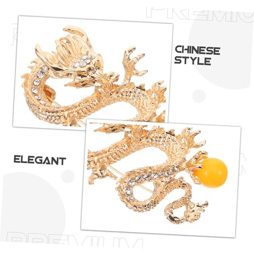 OHPHCALL Chinesische Drachenbrosche Vintage Stil Ästhetische Anstecknadel Unisex Kleine Brosche Für Anzug Stola Robustes Material Langlebiges Design Elegant Zubehör von OHPHCALL