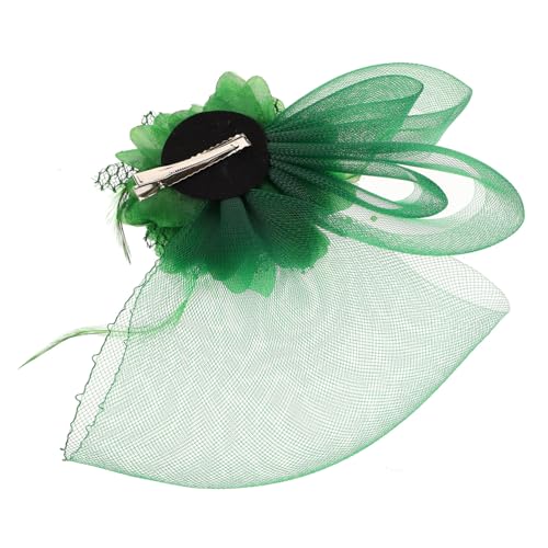 OHPHCALL Grüner Fascinator Hut Mit Netz Und Blumen Für Damen Elegantes Haaraccessoire Für Hochzeiten Teepartys Cocktails Und Karneval Vielseitiges Mini-hütchen Für Besondere Anlässe von OHPHCALL