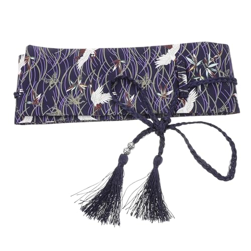 OHPHCALL Vintage Floral Kimono Mit Quasten Traditioneller Japanischer Stil Taillengürtel Für Damen Für Kimono Und Design Mit Kranmuster von OHPHCALL