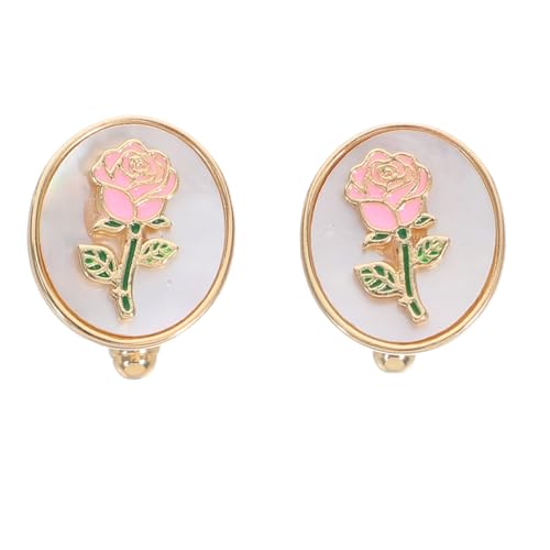 OHPHCALL Damen Manschettenknöpfe Rosenmuster Vintage Goldene Runde Blumen Manschettenknöpfe Langlebiges Material Elegant für Französische Hemden Hochzeiten Gala und Business-anlässe von OHPHCALL