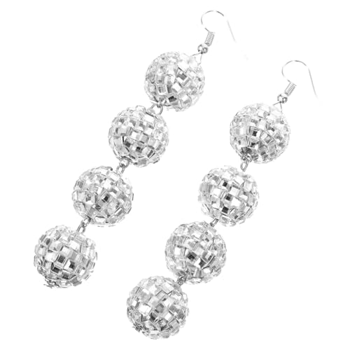 OHPHCALL Disco Ball Ohrringe Damen Statement Spiegelkugel Schmuck Lange Dangle Kostümaccessoires Vintage Stil für Party und Alltag von OHPHCALL
