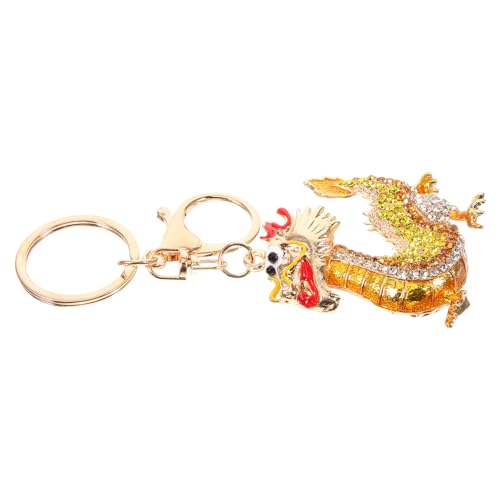 OHPHCALL Drache Schlüsselanhänger Mit Glitzer-diamanten Chinesischer Drache Design Romantisches Auto Schlüsselring Dekoration Langlebiges Material von OHPHCALL