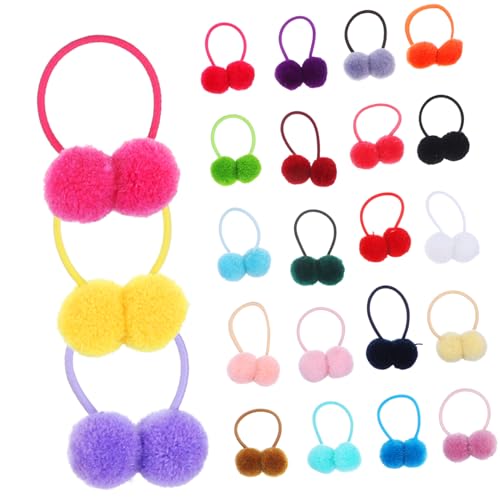 OHPHCALL 48stücke Flauschige Haargummis Mit Bommeln Elastische Haargummis Für Pferdeschwanz Mit Bommeln Für Junge Mädchen von OHPHCALL