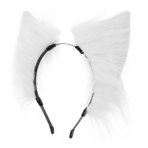 OHPHCALL Fluffige Katzenohren Haarreif Für Damen Süßes Tierkostüm Accessoire Für Partys Und Cosplay Realistische Tierohren Kopfschmuck Bequemes Design Für Jeden Anlass von OHPHCALL