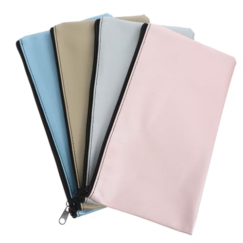 OHPHCALL 4stücke Zwei Pu Geldbeutel Mit Reißverschluss Für Bargeld Leicht Und Tragbar Zum Aufbewahren Von Dokumenten Karten Und Geld Für Büro Und Reisen von OHPHCALL