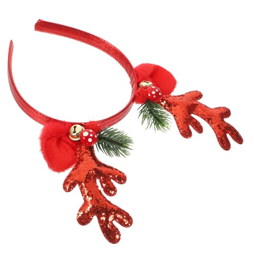 OHPHCALL Elk Antler Headband Für Weihnachten Festliches Stirnband Mit Glocken Für Partys Karneval Und Bühnenauftritte Bequemes Material Für Mädchen Und Frauen von OHPHCALL