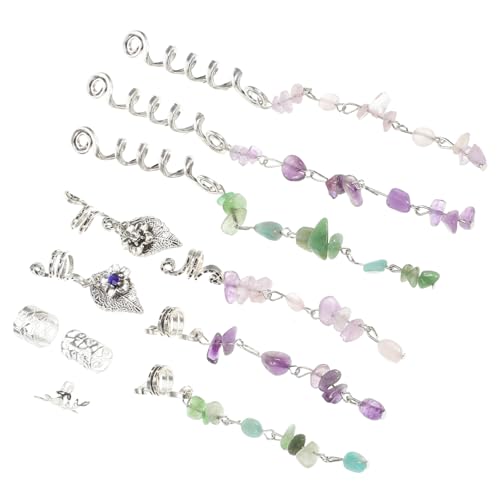 OHPHCALL Zopf Haarschmuck Anhänger Für Frauen Dreadlock Haaraccessoires Haar Schmuck Pendent Flechten Haar Zubehör Metall Federanhänger Mit Steinverzierungen von OHPHCALL