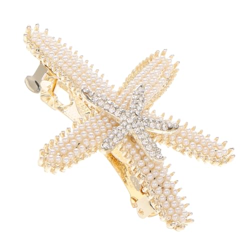OHPHCALL Haarnadel Haarspange Damen Haarspange Hochzeitsfrisur Zubehör Elegant Haarspange haarschmuck Seestern-Haarklammern Seestern-Pin Seestern-Perlen-Haarspange Legierung von OHPHCALL