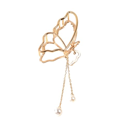 OHPHCALL Haarspange Mit Quasten Und Perlen Für Damen Leichte Haarklammer Goldene Kieferklammer Modisches Haaraccessoire Für Formelle Und Lässige Frisuren von OHPHCALL