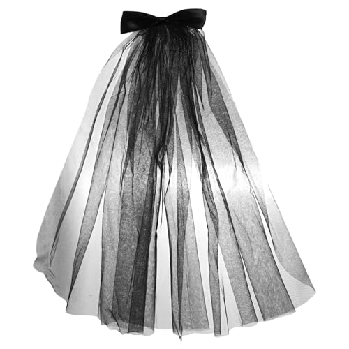 OHPHCALL Halloween Veil Haarschmuck Mit Clip Schwarzer Gothic Schleier Für Kostümparty Cosplay Fotografie Und Besondere Anlässe Einzigartige Haaraccessoires Für Damen Und Mädchen von OHPHCALL
