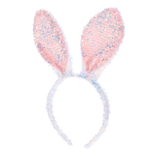 OHPHCALL Hasenohren Stirnband Für Damen Party Haar Zubehör Osterhasen Stirnband Mit Pailletten Cosplay Kopfbedeckung Für Festivals Cosplay-accessoires von OHPHCALL