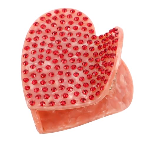 OHPHCALL Kleiner Herz Haarclip Für Frauen Herzförmiger Krallenclip Mit Funkelnden Strasssteinen Für Haargestaltung Modisches Accessoire Für Valentinstag von OHPHCALL