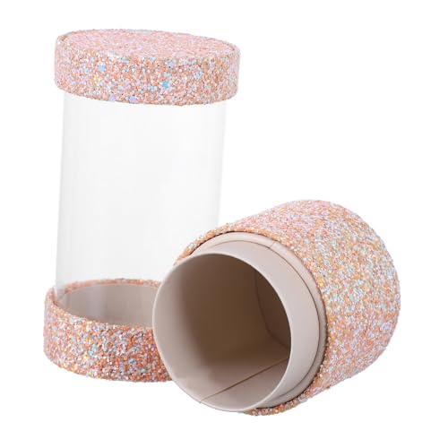 OHPHCALL Makeup Pinsel Organizer Mit Zwei Transparenten Behältern Praktische Aufbewahrungslösung Für Kosmetik Für Reise Und Zuhause Glitzerndes Design Kosmetik Aufbewahrungsbox Für von OHPHCALL