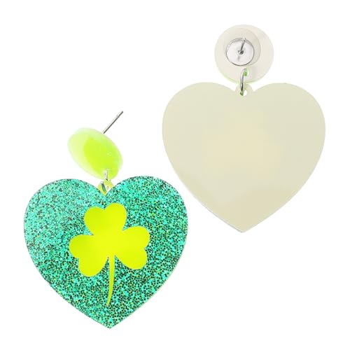 OHPHCALL Leichte Kleeblatt Ohrringe Grün Hohl Design St Patrick's Day Party Ohrstecker Damen Mädchen von OHPHCALL