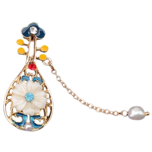 OHPHCALL Lute Brosche Anstecknadel Musikmotiv Schmuck für Frauen Sicherheitsspinne Geschenkidee Hochzeit Party Accessoire von OHPHCALL