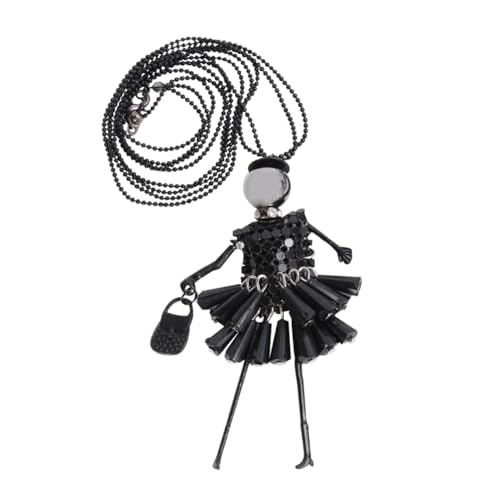 OHPHCALL Mädchen Anhänger Halskette mit Lustigem Cartoon Pendant Lange Kette für Damen Schwarz für Partys Reisen und Festivals Leicht und Angenehm der von OHPHCALL