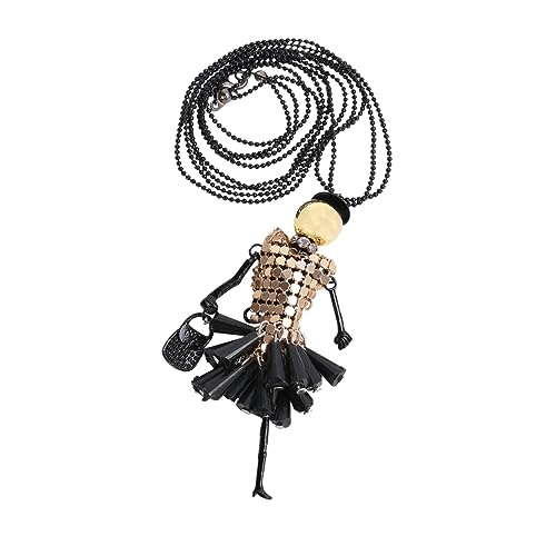 OHPHCALL Mädchen Halskette mit Lustigem Cartoon Kristallanhänger Lange Kette für Damen Geeignet für Festivals und Partys Gelb von OHPHCALL