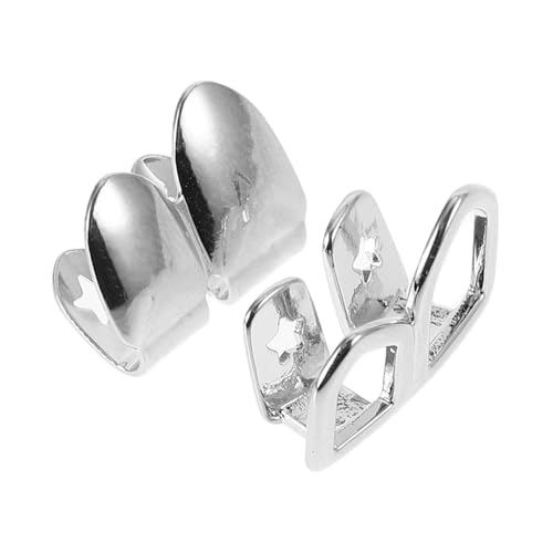 OHPHCALL Metal Teeth Grill Hip Hop Style Doppelt Hohl Glatte Oberfläche Hip Hop Zahndekoration aus Langlebigem Kupfer Bequeme für Cosplay Rapper Zubehör Modisches Zahnschmuck von OHPHCALL