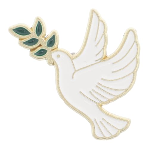 OHPHCALL Metallbrosche Friedenstaube mit Olivenzweig Stilvolle Tierbrosche als Anstecker für Damen Vielseitige Dekoration für Kleidung Rucksäcke und Mäntel Langlebiges Modeaccessoire mit von OHPHCALL