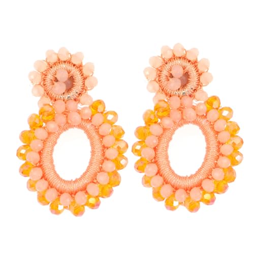 OHPHCALL Orange Handgefertigte Boho Perlenohrringe für Damen Leichte Geometrische Dangle ohrringe Hautfreundlich Langlebig Modischer Minimalistischer Stil Kreative Statement accessoires von OHPHCALL