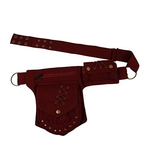 OHPHCALL Outdoor Hüfttasche Für Smartphones Vintage Umhängetasche Für Herren Und Damen Strapazierfähige Handytasche Reißverschluss Für Reisen Und Outdoor-aktivitäten Weinrot von OHPHCALL