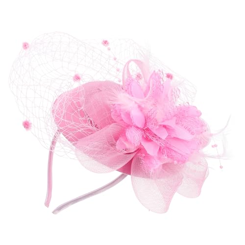 OHPHCALL Promi-Haarblume funkelnd Brautjungfer Schmuck Bogen Hochzeit Vintage Fascinator Netzschleier-Haarspange Fascinator-Mesh-Feder-Stirnband Tea -Party -Faszinator Gittergewebe Rosa OHPHCALL Promi-Haarblume funkelnd Brautjungfer Schmuck Bogen Hochzeit Vintage Fascinator Netzschleier-Haarspange Fascinator-Mesh-Feder-Stirnband Tea -Party -Faszinator Gittergewebe Rosa von OHPHCALL