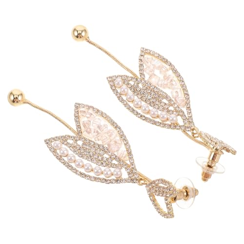 OHPHCALL Quasten Ohrringe Lange Hängende Damenohrringe Leichte Modische Ohrhänger für Partys Hochzeiten Karneval und Besondere Anlässe Gold violett Design von OHPHCALL