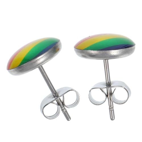 OHPHCALL Regenbogen Ohrstecker aus Bunte Lgbt Pride Ohrringe für Damen und Herren Langlebiger Schmuck Modisch und Robust für Alltag und Party von OHPHCALL