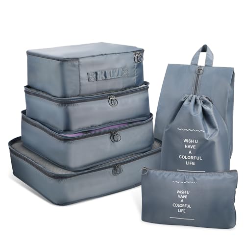 OHPHCALL Reise-kulturtasche-Set 7-teilig Gepäck-Organizer Make-up-Organizer-Tasche für Damen und Herren von OHPHCALL