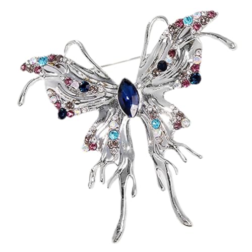 OHPHCALL Schmetterlingsbrosche mit Funkelnden Strasssteinen Vielseitiger Anstecker für Kleidung Schal Hut und Taschen Modisches Damen accessoire Hochwertiger Schmuck für Besondere Anlässe von OHPHCALL