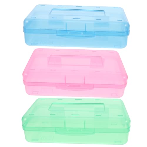 OHPHCALL 3stücke Teiliges Großer Transparenter Aufbewahrungsbox Für Stifte Stapelbares Design Für Schule Und Büro Geeignet Zur Organisation Von Schreibwaren Und Make-up Für Junge von OHPHCALL