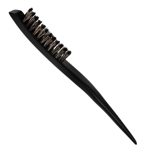 OHPHCALL Slick Back Brush Glättungskamm Borstenbürste für Dickes und Langes Haar Holzgriff Hartborsten für Damen zum Entwirren und Stylen von OHPHCALL