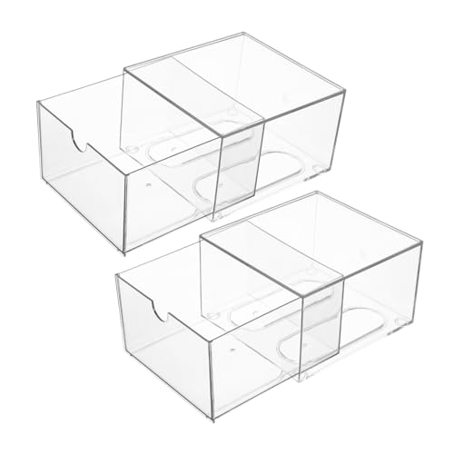 OHPHCALL 2stücke Stapelbare Acryl-aufbewahrungsboxen Für Kosmetik Und Badezimmer Klare Durchsichtige Organizer Für Schränke Küchenschränke Und Theken Multifunktionale von OHPHCALL