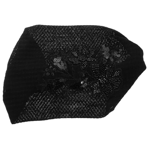 OHPHCALL Dickes Breites Stirnband Mit Blumenmuster Für Damen Schwarzes Wickeltuch Zum Bedecken Der Haare Modisches Accessoire von OHPHCALL