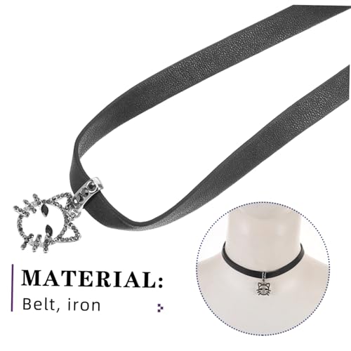 OHPHCALL Verstellbare Punk Style Choker Halskette aus Kunstleder für Gothic mit Dunklem Punk Design Modisches Accessoire für Party und Alltag Komfortabler Sitz Vielseitig Tragbar von OHPHCALL