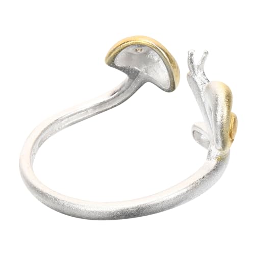 OHPHCALL Verstellbarer Pilz Schneckenring Damen Offener Statement ring Eleganter Schmuck für Hochzeit Party und Alltag Moderner Designring mit Individualität von OHPHCALL