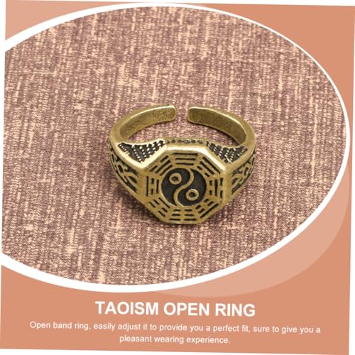 OHPHCALL Verstellbarer Taoismus Ring Vintage Stil Herren Damen Schmuck Geschenk Accessoire für Alltag Party Kostüm von OHPHCALL