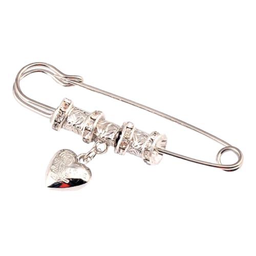 OHPHCALL Vintage Cape Buckle Brosche Silber Herz Anstecknadel für Strickjacke und Schal Modische Leichte Strickjacken-spange als Dekoratives Accessoire für Damen und Herren von OHPHCALL
