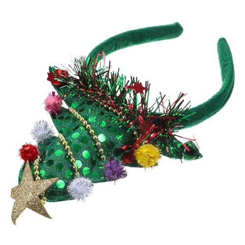 OHPHCALL Glitzerndes Weihnachtsbaum-haarband Mit Glocken Dekorative Stirnband Für Frauen Perfektes Accessoire Für Weihnachtsfeiern Und Festlichkeiten von OHPHCALL