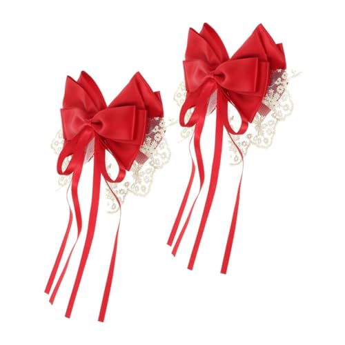 OHPHCALL 2stücke Haarclips Mit Schleifen Aus Spitzenmaterial Für Damen Süße Und Stilvolle Haaraccessoires Für Jedes Outfit Und Jeden Anlass von OHPHCALL