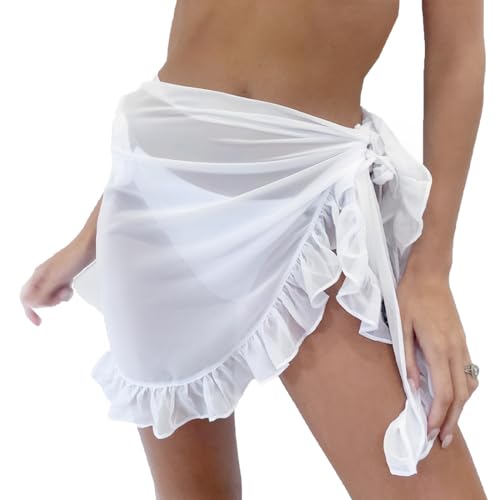 OHREN 1 Stück Damen Strandrock Sarong Strand Wrap mit Fransen Chiffon von OHREN