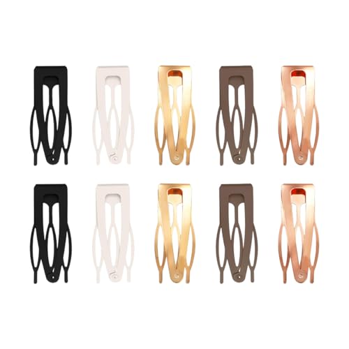 OHREN 10 Stück Haarspangen Damen,Doppelgriff Snap Haarspangen Mädchen Metall Haarklammern Kleine Haarschmuck Haarclips für Haar Herstellung,Salon Zubehör von OHREN