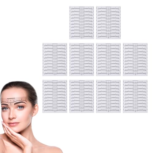 OHREN 100 Stück Augenbrauen-Lineal,Einweg Augenbrauenlineal,Abeillo Augenbrauenlineal Schablonen,Microblading Augenbrauen Aufkleber,Eyebrow Microblading,Augenbrauenmesser,Shaper Werkzeug von OHREN
